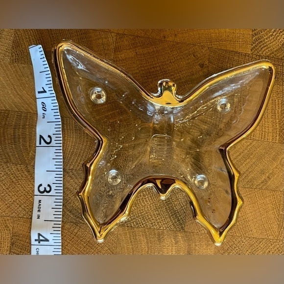 Jeannette Glass Company Butterfly Dishes (5) 22k Gold Edging-Original Box - Picture 10 of 13